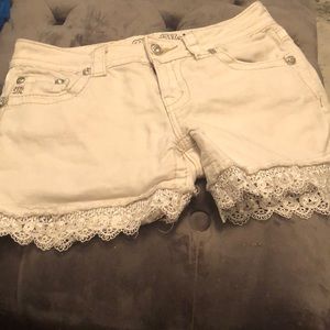 Miss Me white denim shorts